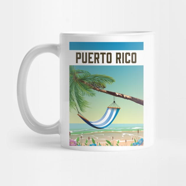 Puerto Rico Beach travel poster by nickemporium1